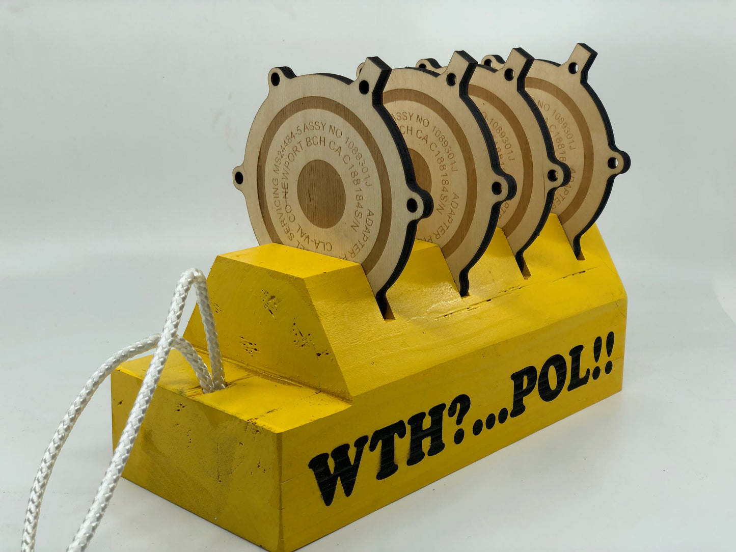 Wood Coaster - Single Point Receptacle Coaster - POL Coaster - Engraved Coaster - Wooden Coaster - Air Force