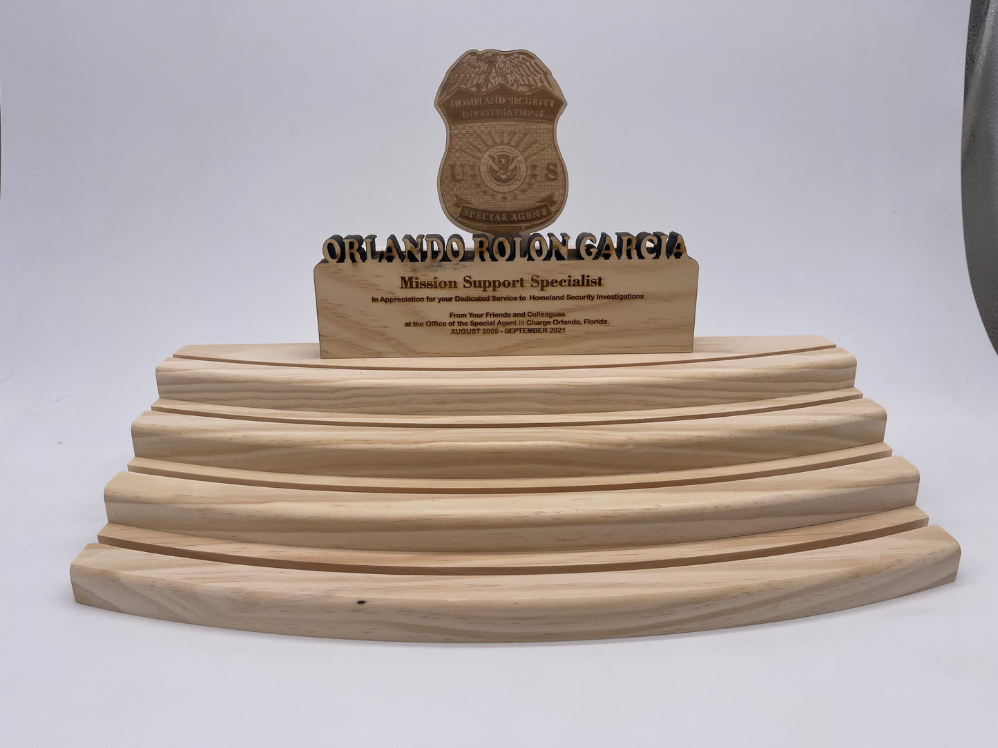 Wood Challenge Coin Display - 4 Tier
