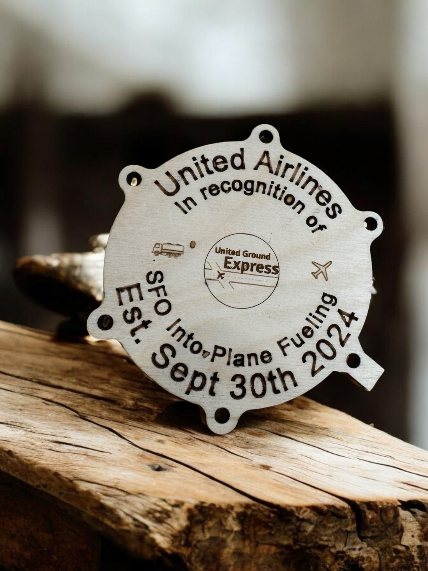 Wood Coaster - Single Point Receptacle Coaster - POL Coaster - Engraved Coaster - Wooden Coaster - Air Force
