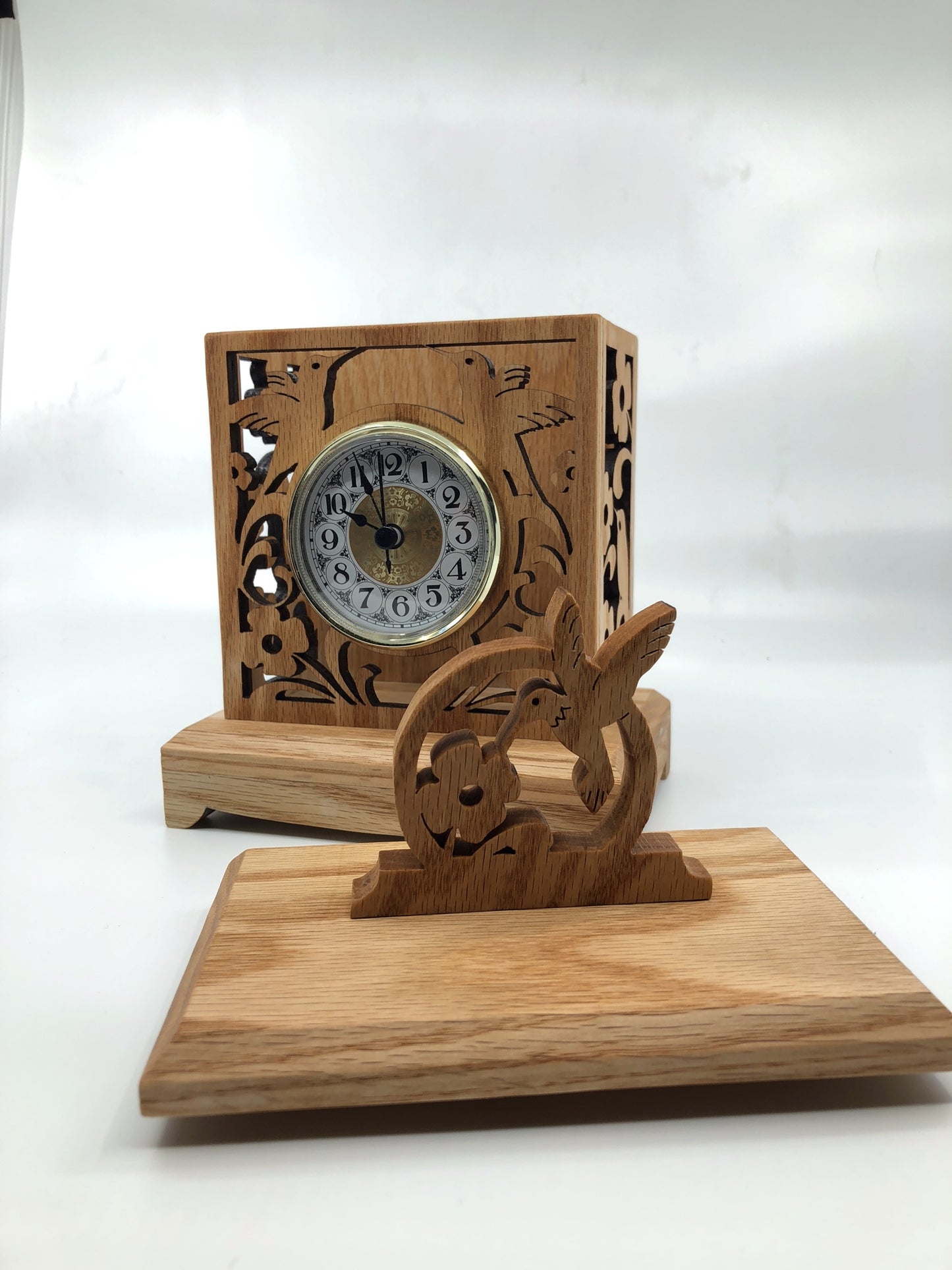 Hummingbird Clock - Wood Clock - Handmade Clock - Scroll Saw Clock - Bird Clock - Hummingbird