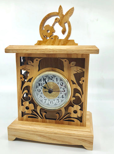 Hummingbird Clock - Wood Clock - Handmade Clock - Scroll Saw Clock - Bird Clock - Hummingbird