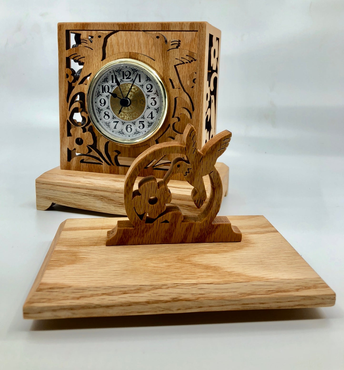 Hummingbird Clock - Wood Clock - Handmade Clock - Scroll Saw Clock - Bird Clock - Hummingbird