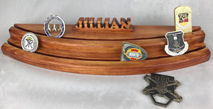Two Tier Challenge Coin Display with 3D Name Cutout