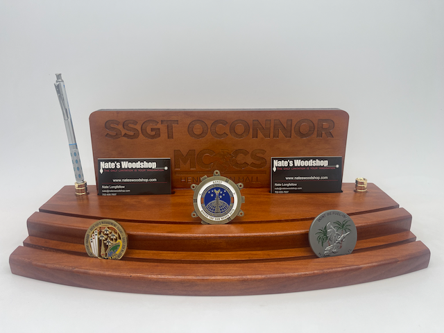 Wood Challenge Coin Display - 2 Tier