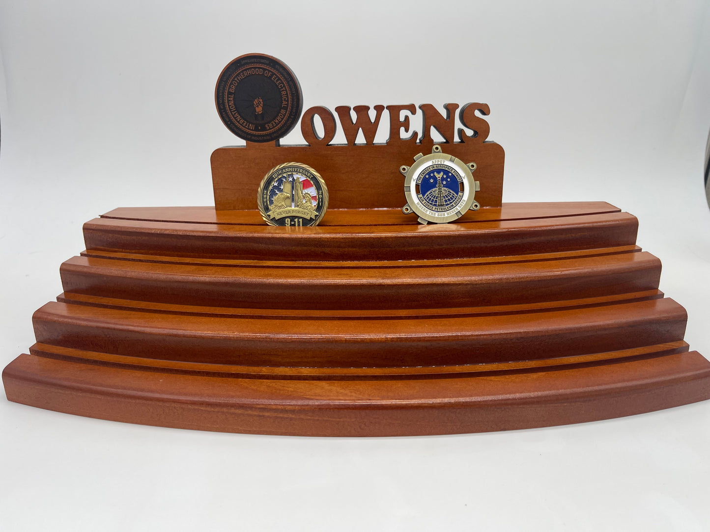 Wood Challenge Coin Display - 2 Tier