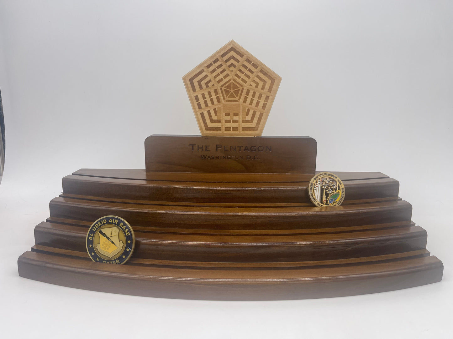 Wood Challenge Coin Display - 2 Tier