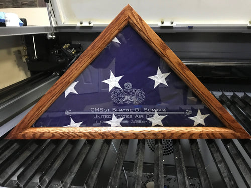 Engraved Flag Display Case