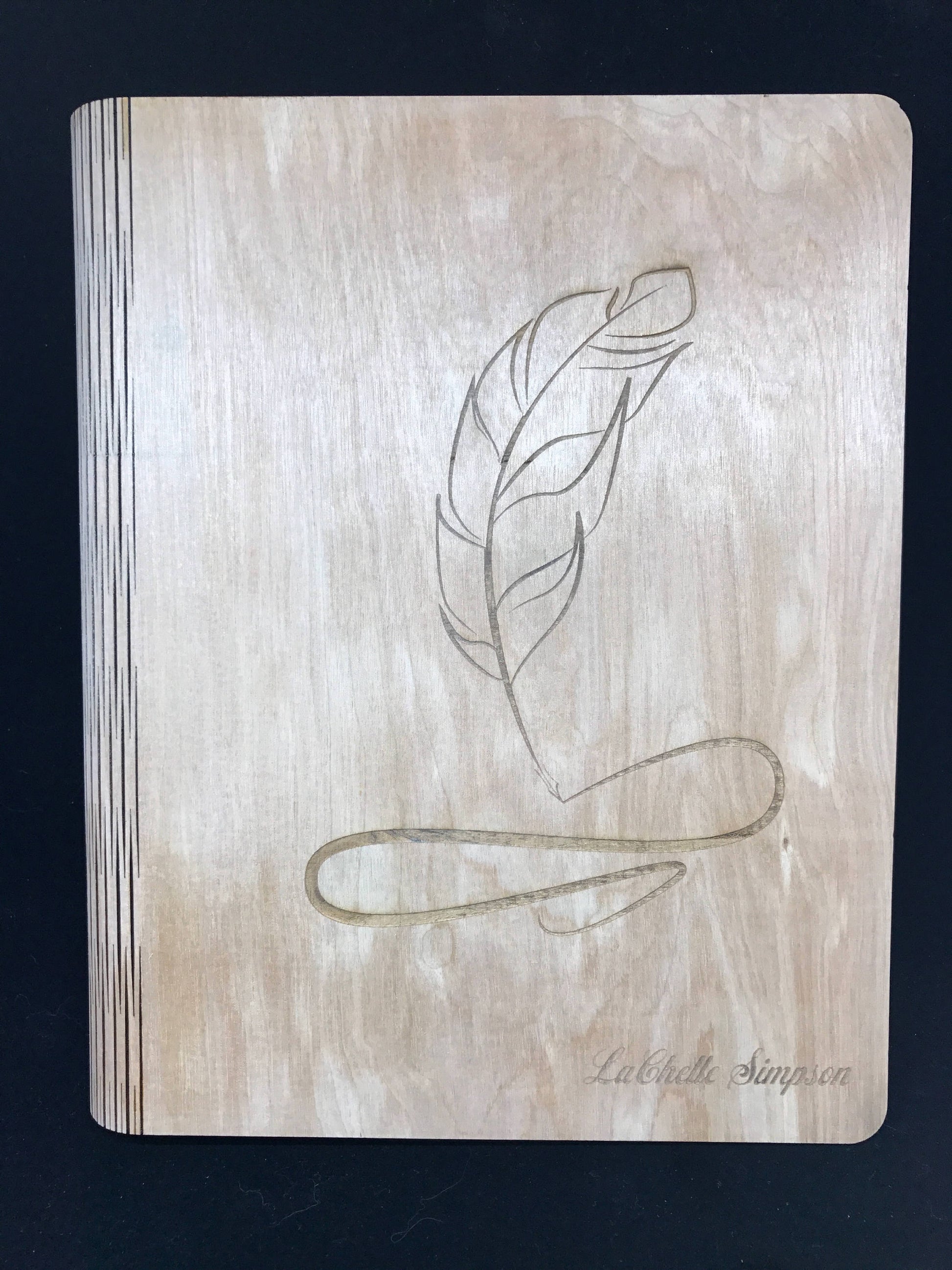 Laser Engraved Wood Notebook Cover