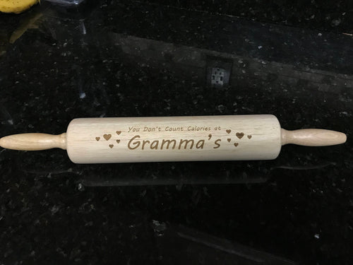 Personalized Rolling Pin - Engraved Rolling Pin - Custom Wooden Rolling Pin - Laser Embossed Rolling Pin - Custom Name Rolling Pin
