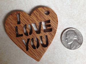I Love You Keychain - Heart Keychain - Custom Keychain - Heart Shape - Wood Keychain - Romantic Gift - Scroll Saw Art